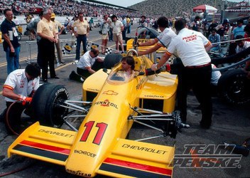 Rick Rinaman behind the wheel of the Al Unser machine at Phoenix